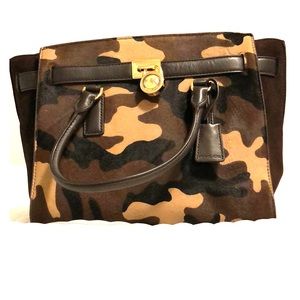 Michael Kors Hamilton Camo Calf Hair Bag